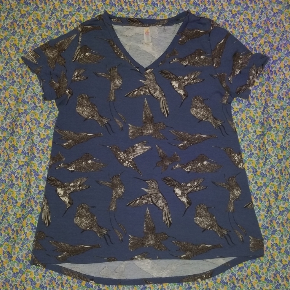 Lularoe Christy Hummingbird Vneck (Large)